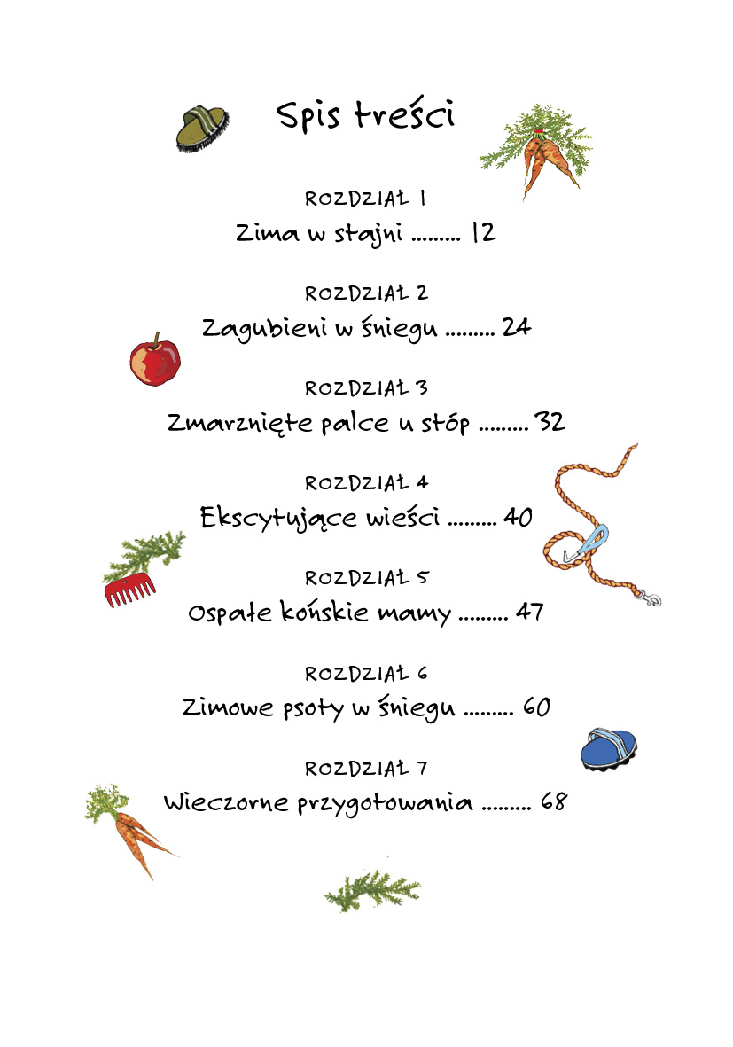 Zapowiedź. Sigge i przyjaciele ze stajni. Zimowe przygody. Lin Hallberg Sigge_i_przyjaciele_ze_stajni._Zimowe_przygody_spis_tresci